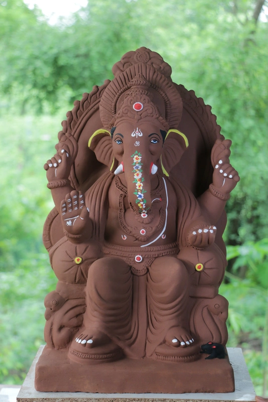 Laalbaugcha Raja Ganpati | Red Soil Ganpati | 23 Inches Height | MYMA-0017-RED-23-LAALB-PYMA-DNOA