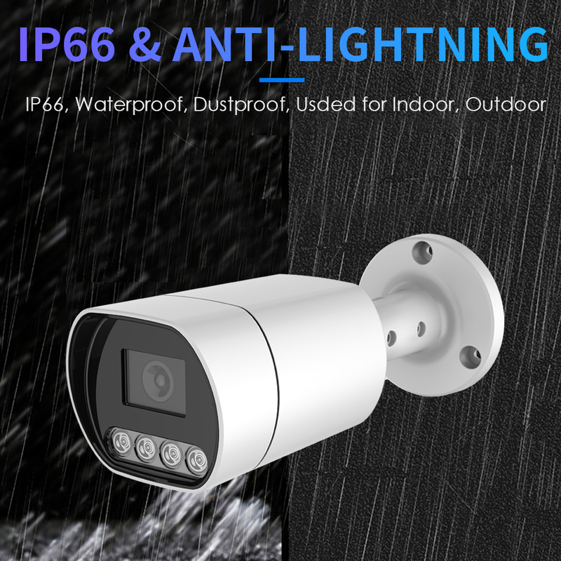 3MP PoE Dual Light Bullet IP Camera with Audio, RTMP/RTSP Streaming, H.265, Hikvision Compatible, 2.8mm Lens, IP66 for YouTube, Facebook, Indoor & Outdoor Use