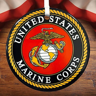 Marines 2024 Ceramic Ornament, Custom Military Keepsake Gift, Lasting Patriotic Remembrance, Serviceman, Veteran