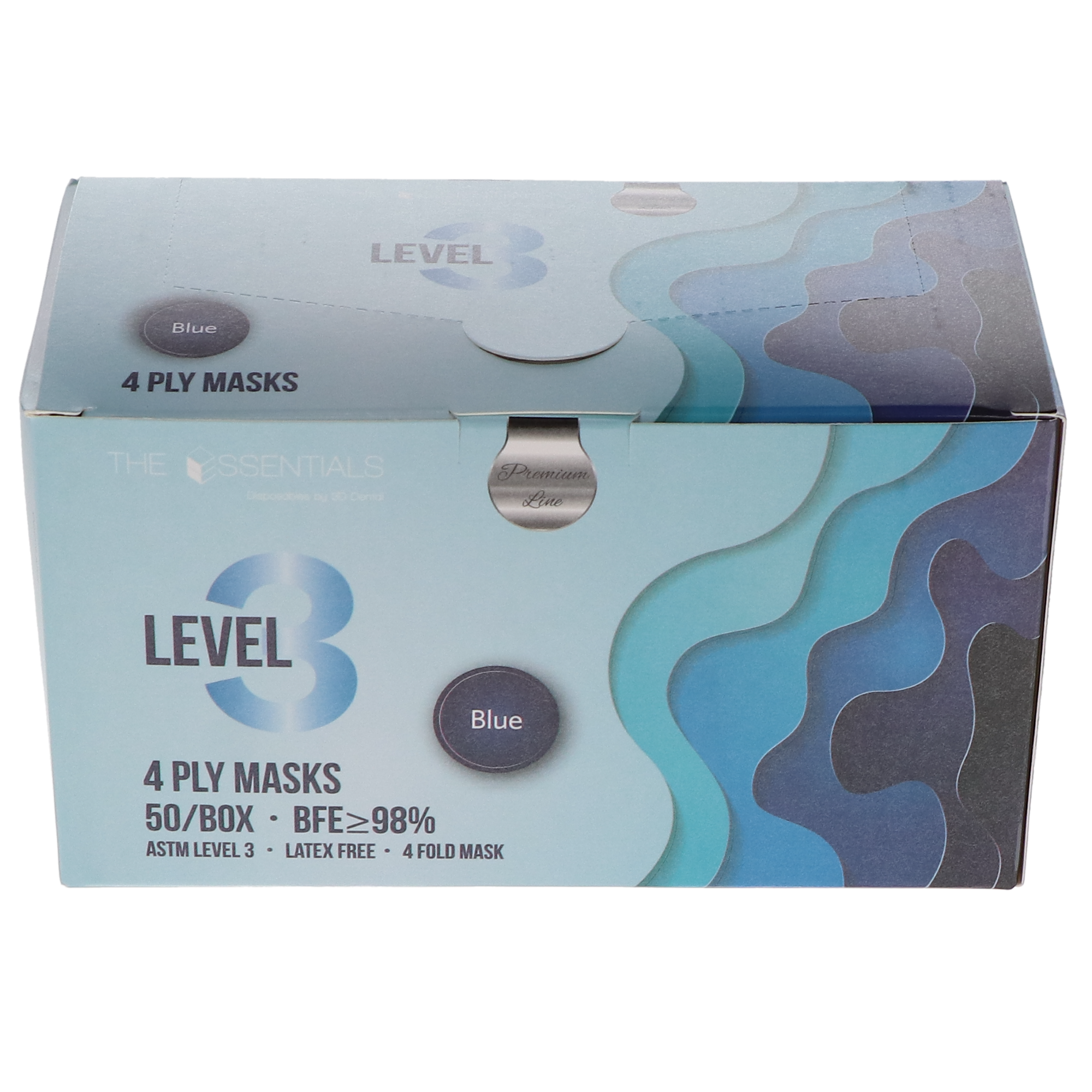 Premium Earloop Procedure Masks, ASTM Level 3, Blue, 50/Pk, ELM3-B