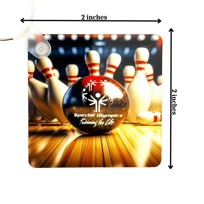 2" Square Key Ring – Tyler Rose Special Olympics Bowling Fundraiser
