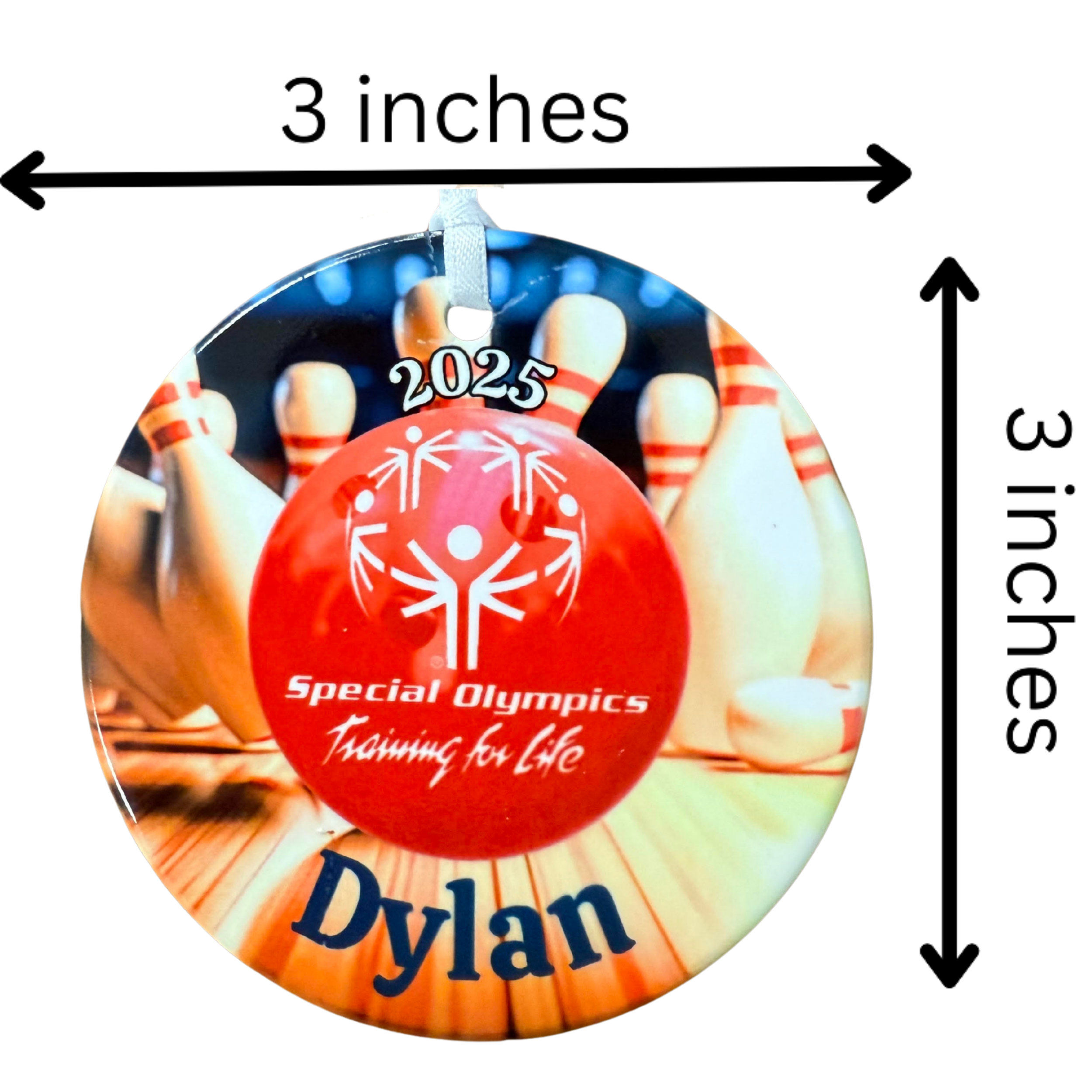 Tyler Rose Special Olympics Bowling Ornament – Customizable Ceramic Keepsake