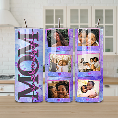 Mom Glam Glitter 6 Photo 20 oz Tumbler