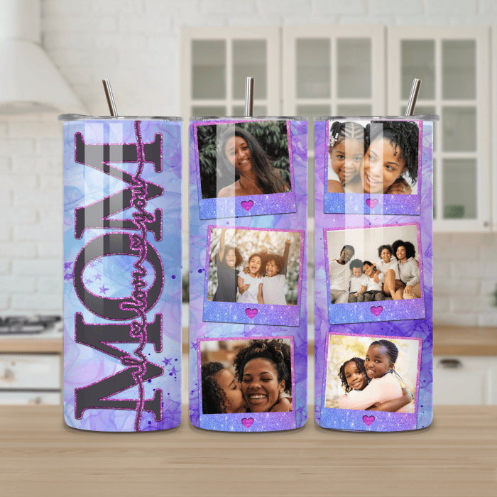 Mom Glam Glitter 6 Photo 20 oz Tumbler