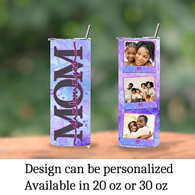 Mom Glam Glitter 6 Photo 20 oz Tumbler