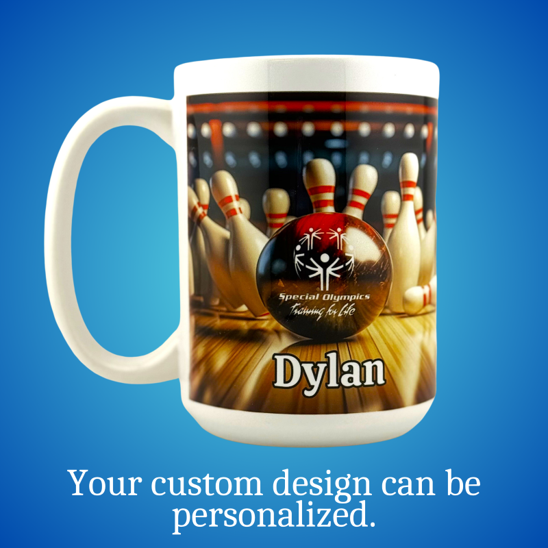 Custom 15 oz Ceramic Mug - Tyler Rose Bowling Fundraiser