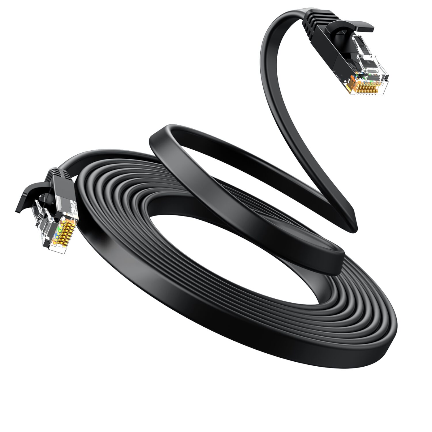 UGREEN NW102 Cat6 U/UTP Flat Ethernet Cable 1m - Black