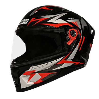 STUDDS RAIDER SUPER WITH SPOILER D1 BLACK N2 RED C/V (M)