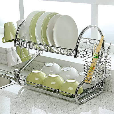 16 INCHES STAINLESS STEEL DISH DRAINER PLATE RACK