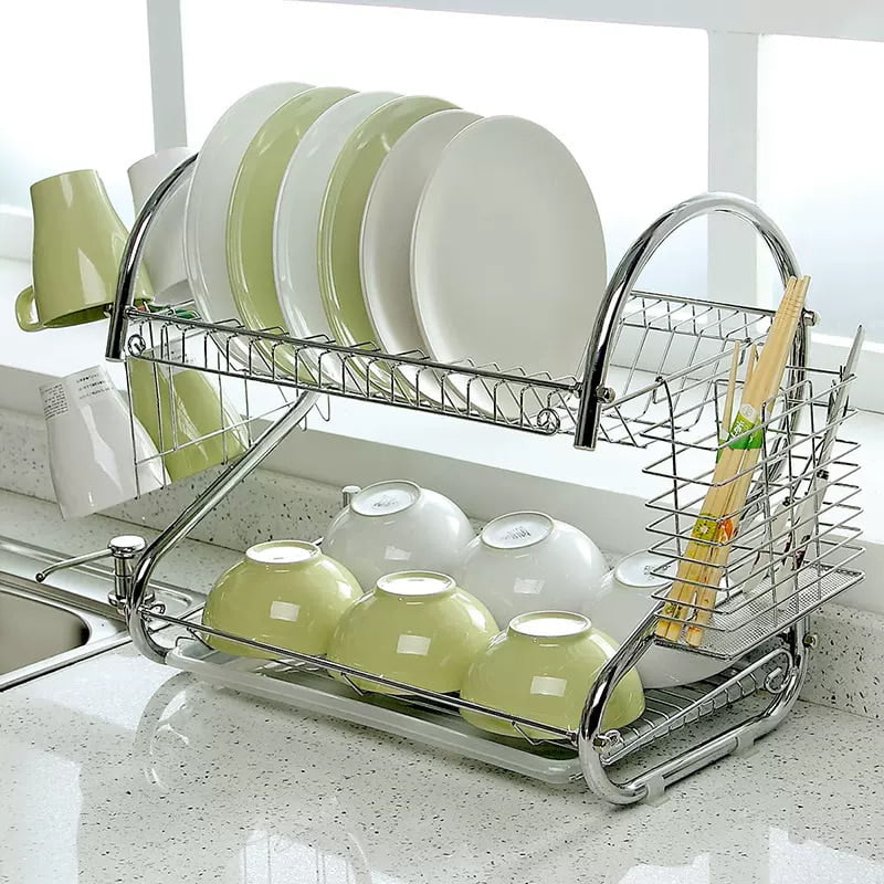 16 INCHES STAINLESS STEEL DISH DRAINER PLATE RACK