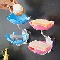 WALL MOUNTED PUNCH FREE LOTUS SOAP HOLDER RACK- DOUBLE LAYER WALL MOUNTED PUNCH FREE LOTUS SOAP HOLDER RACK- DOUBLE LAYER