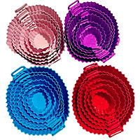 5 PIECES SILICONE AIR FRYER PLATE BIG SIZE AIR FRYER BOWL - REUSABLE