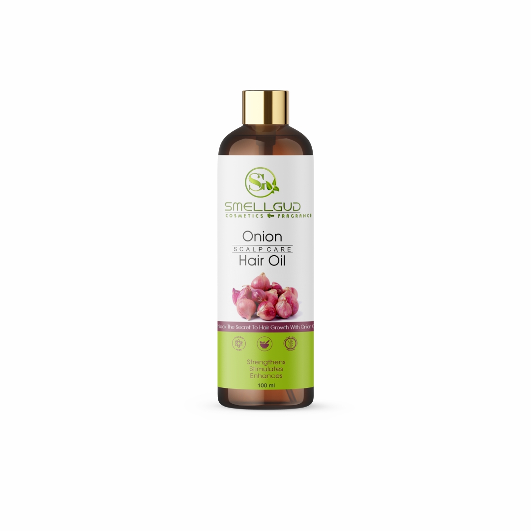 Smellgud Cosmetics Ayurvedic Red Onion Hair Oil with Black Seed Hair Nourishment for Men & Women - Onion Oil for Hair Growth & Hair Fall 100 Ml