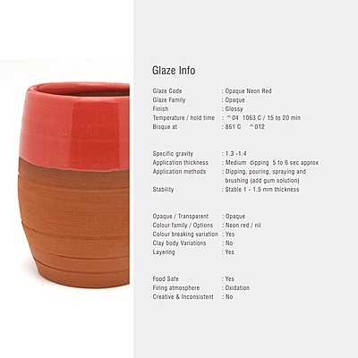 Sara Low Fire Opaque Neon Red Sara Low Fire Opaque Neon Red