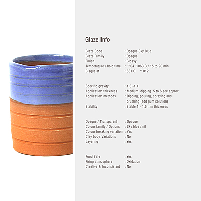 Sara Low Fire Opaque Sky Blue Sara Low Fire Opaque Sky Blue