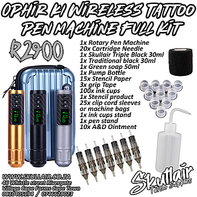 Ophir K1 Wireless Tattoo Pen Full Kit