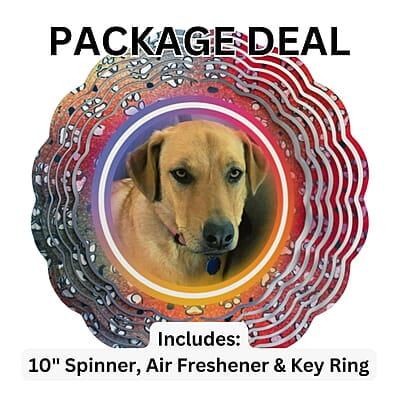 Custom Wind Spinner Gift Package with freshie and key ring pets