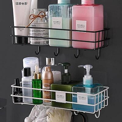 Wall Storage Basket with Hooks