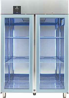 725386 2-GLASS DOOR REFRIGERATOR 1430L +2+10°C, DIGITAL, S/S-R290