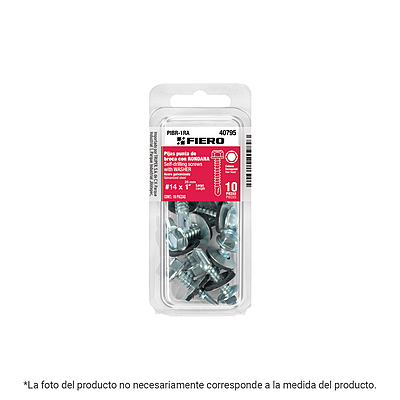 Blíster con 7 pijas 1-1/2' hexagonal punta broca con rondana - 40797 - PIBR-1-1/2RA - Caja con 12 Pieza – Master 144