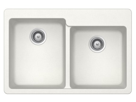 Double Offset Bowl Granite Composite - White Double Offset Bowl Granite Composite - White