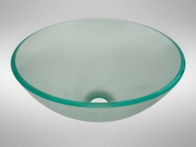 Round Glass Vessel Sink - Soda Bottle Round Glass Vessel Sink - Soda Bottle