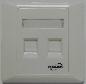 ProLink 2-PORT BRITISH FACEPLATE W/SHUTTER & STATION-2 ID ( 86*86) - White