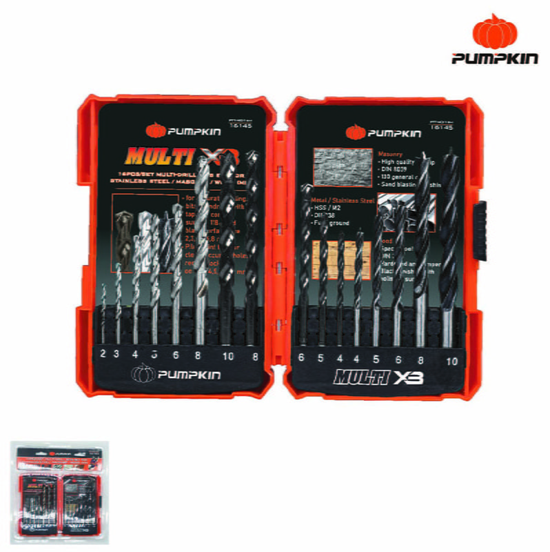 16 PCS multi-drill bits set for metal/masonry/wood 14mm
