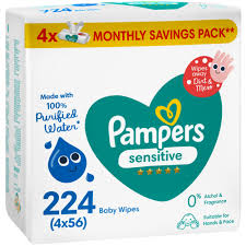 Pampers Sensitive Protect Wipes 224 (4x56) Pampers Sensitive Protect Wipes 224 (4x56)