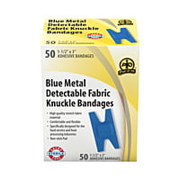 Pansements / Bandages adhésifs, stériles, en tissu, pour jointures (Bleu détectable)