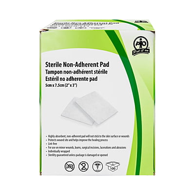 Pansements non adhérents, stériles, emballés individuellement