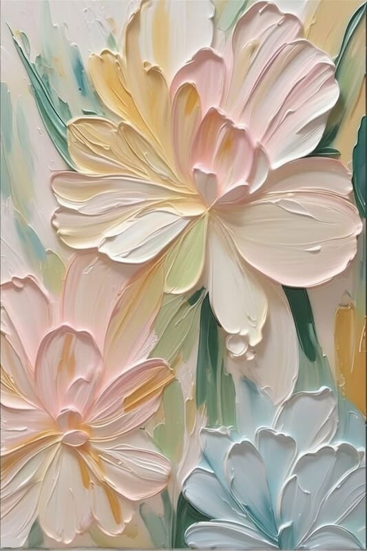 3D Pastel Colour Flower Paintings 3D Pastel Colour Flower Paintings