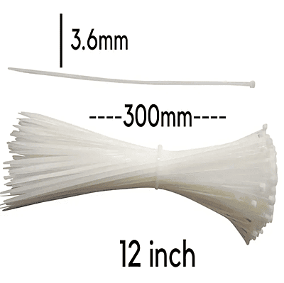 Cable Tie 300 mm x 3.6 mm White