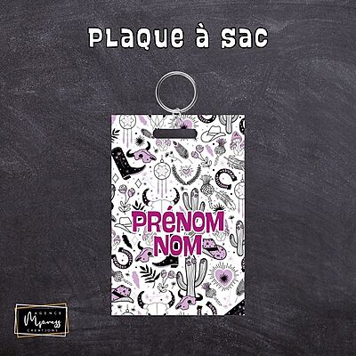 Plaque à sac / Duo - Western mauve Plaque à sac / Duo - Western mauve