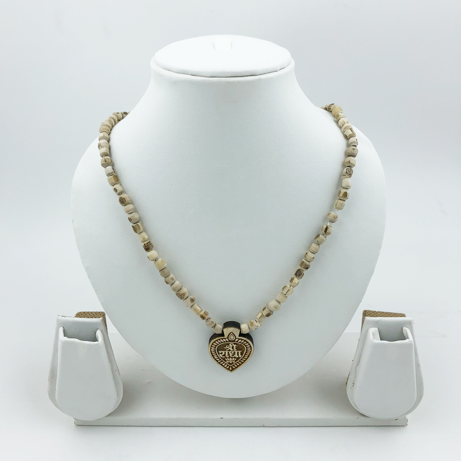 Tulsi Mala with Shri Radha Heart Shape Pandent Tulsi Mala with Shri Radha Heart Shape Pandent
