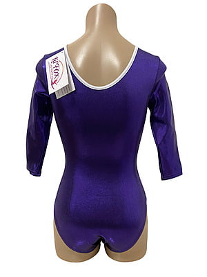 PURPLE SHINY FOIL WITH SWIRL STONES 3/4 SLEEVE