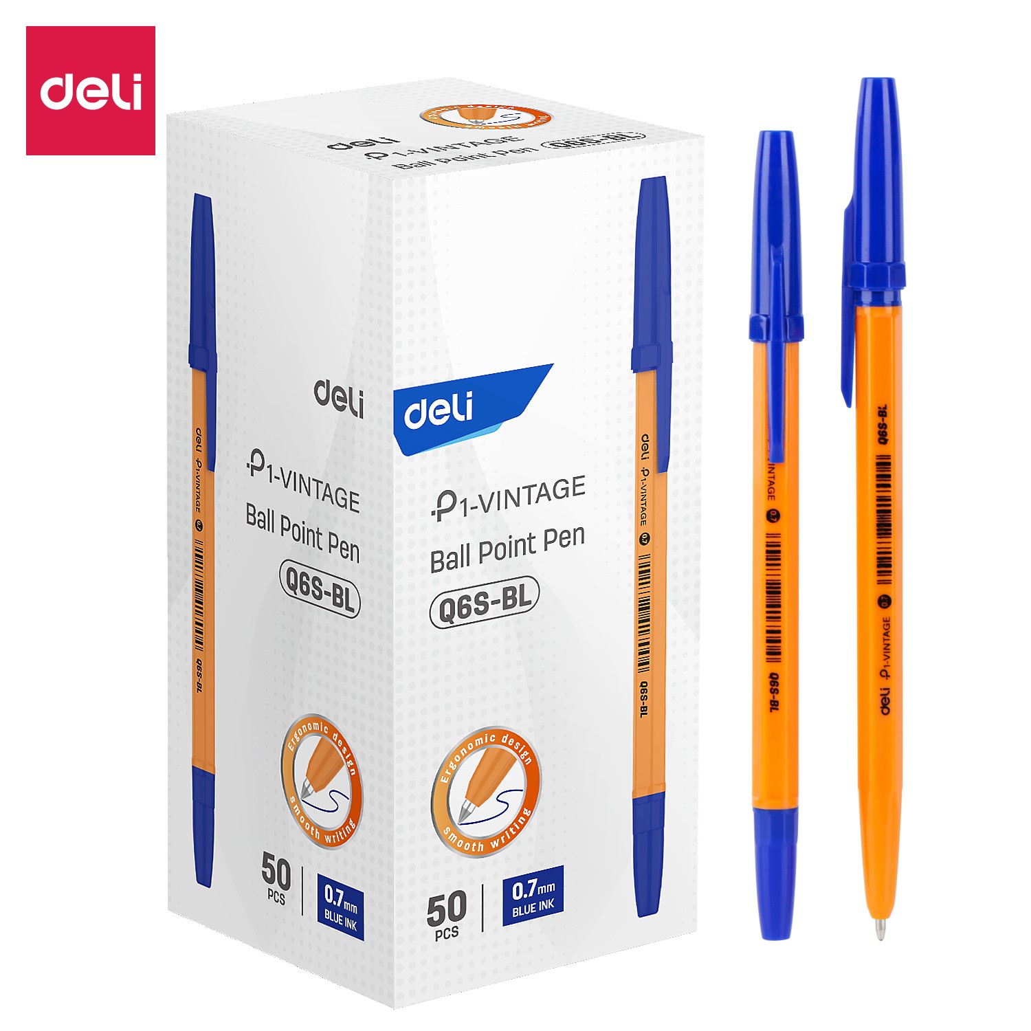 DELI Q6S P1-VINTAGE BALLPOINT PEN 0.7MM - BLUE DELI Q6S P1-VINTAGE BALLPOINT PEN 0.7MM - BLUE