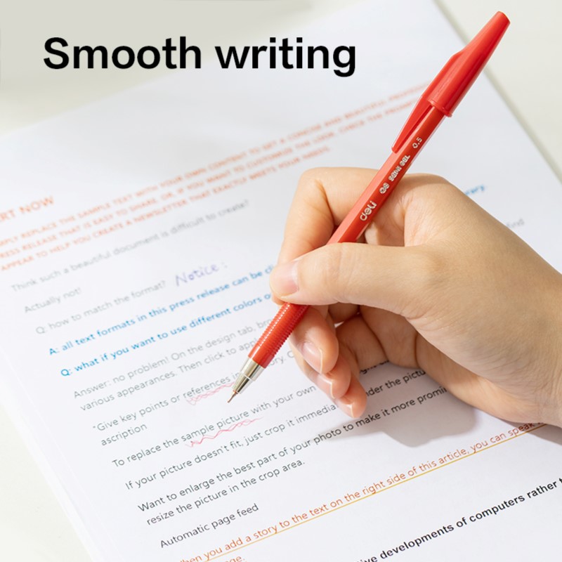 DELI Q8 FINEPOINT PENS 0.5MM - RED DELI Q8 FINEPOINT PENS 0.5MM - RED