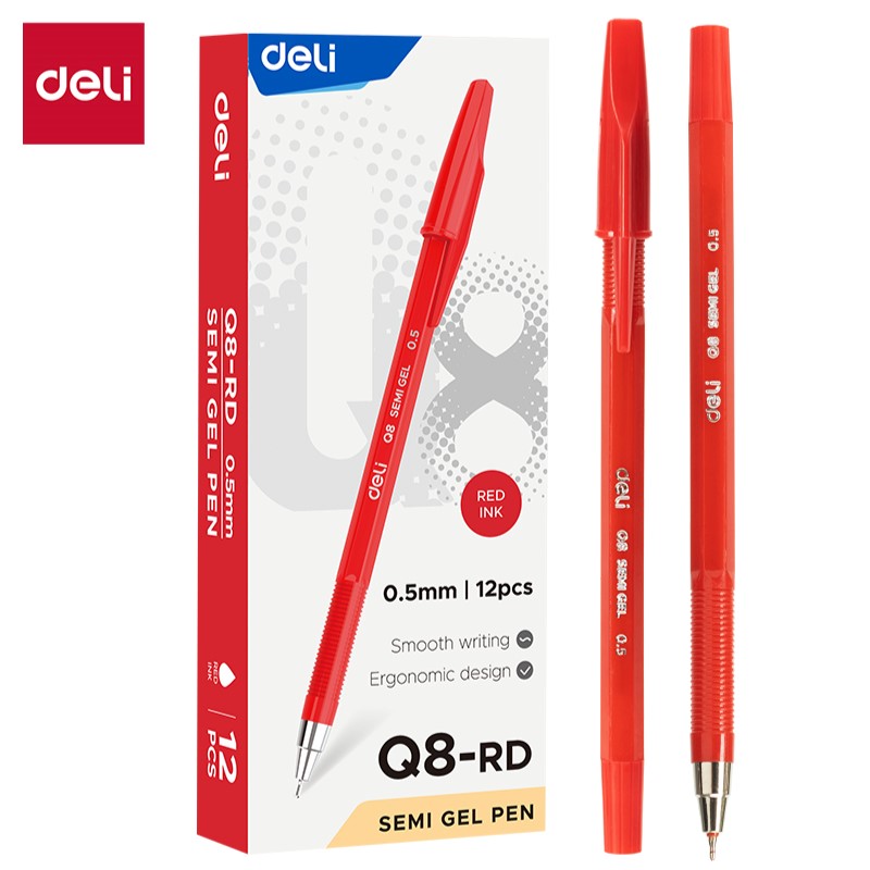 DELI Q8 FINEPOINT PENS 0.5MM - RED DELI Q8 FINEPOINT PENS 0.5MM - RED