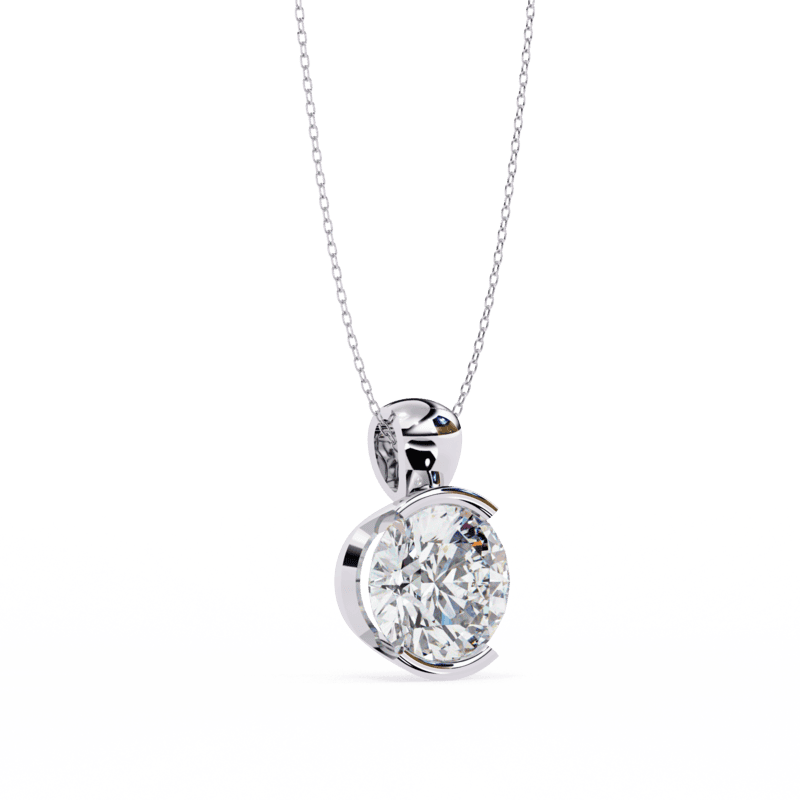 Half bezel set Necklace 1