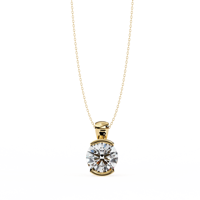 Half bezel set Necklace 1