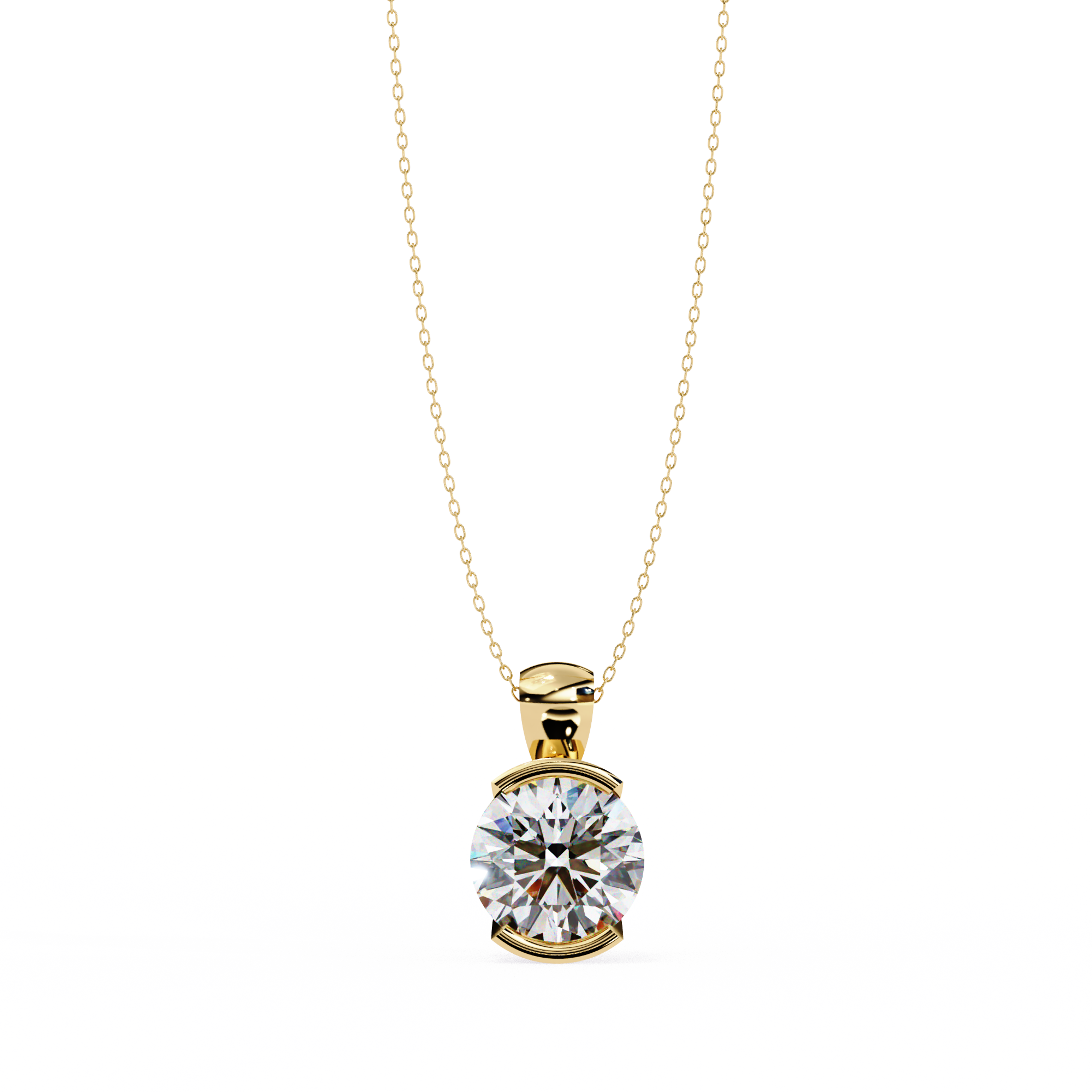 Half bezel set Necklace 1