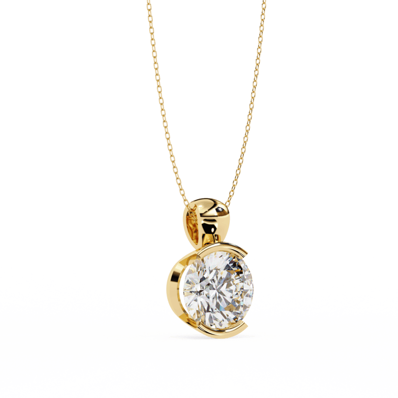 Half bezel set Necklace 1