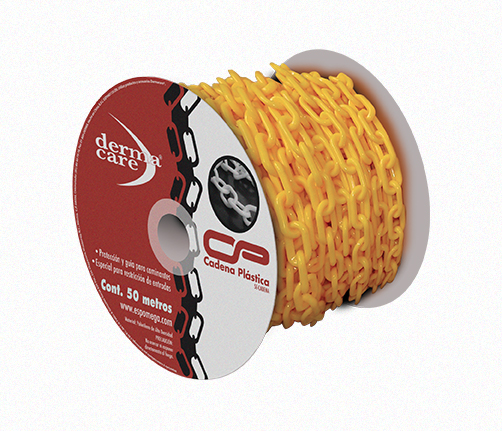 CADENA PLASTICA DELIMITADORA AMARILLA C/50 MTS