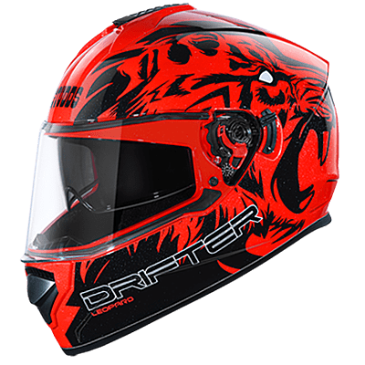 STUDDS DRIFTER D2 MATT RED N9 BLACK D/V (XL) WITH SPOILER
