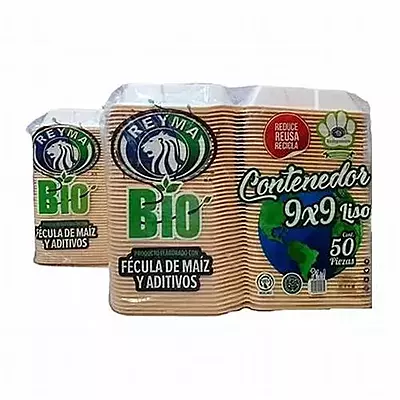 REYMA CONTENEDOR BIO 9X9 LISO 50 PZ