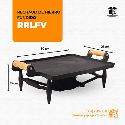 RRLFV RECHAUD DE HIERRO FUNDIDO RECTANGULAR LISO DE 200x250x134mm