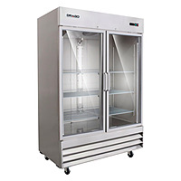 Refrigerador acero inoxidable 2 puertas de cristal