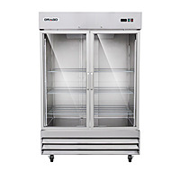 Refrigerador acero inoxidable 2 puertas de cristal