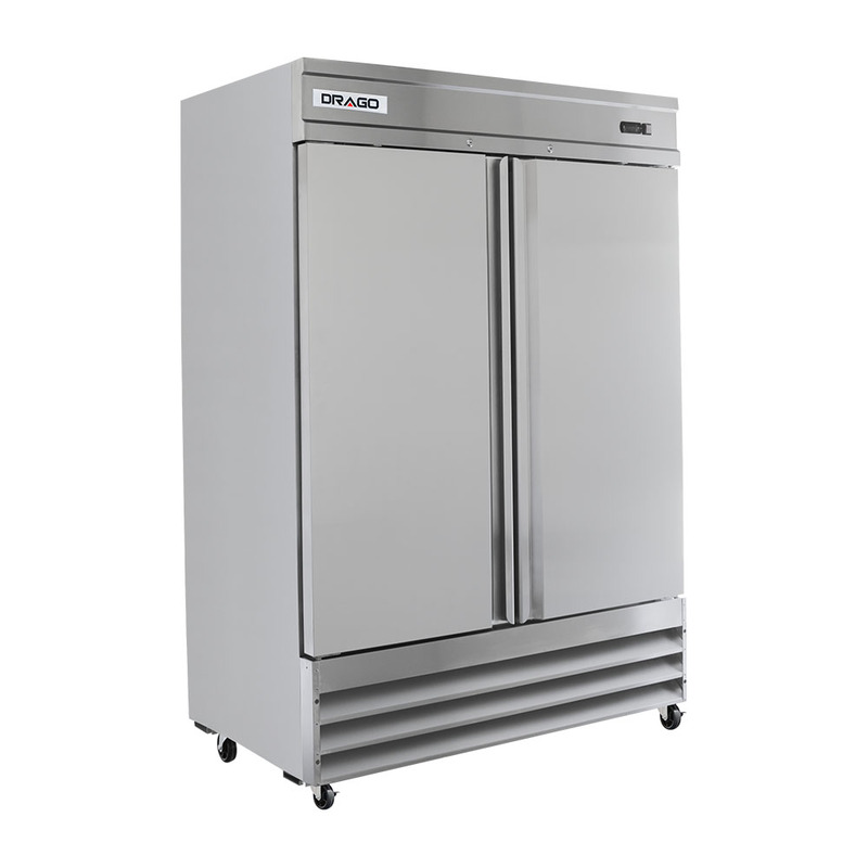 Congelador acero inoxidable 2 puertas sólidas
